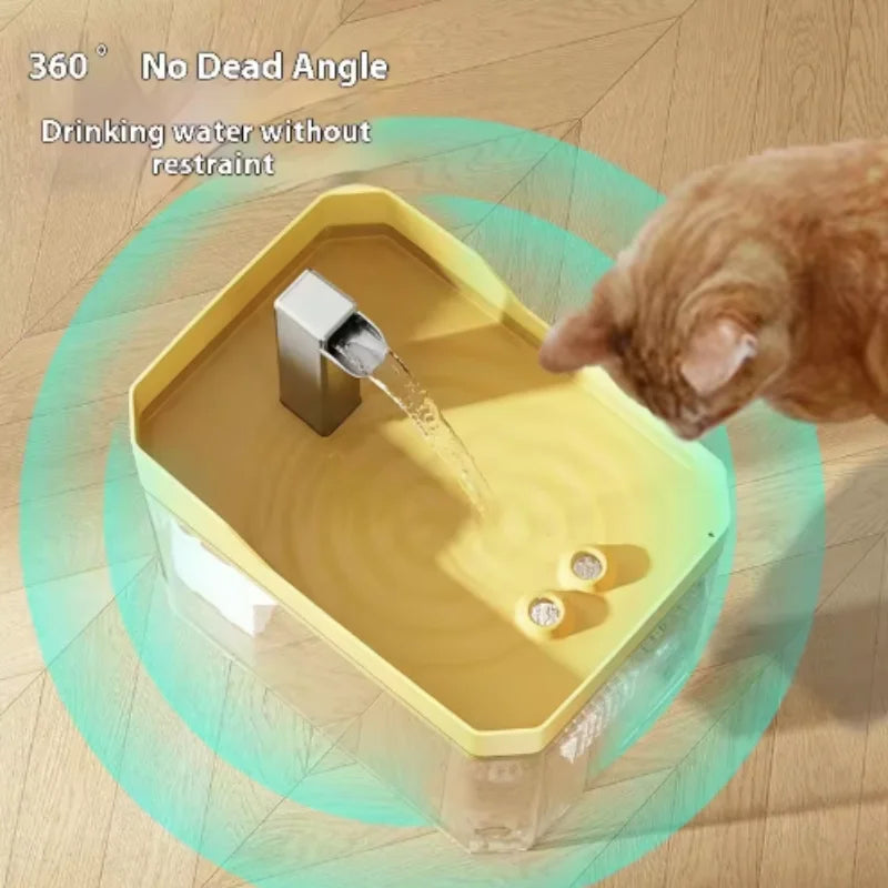 Cat drinking from the Fenwick & Fur water fountain