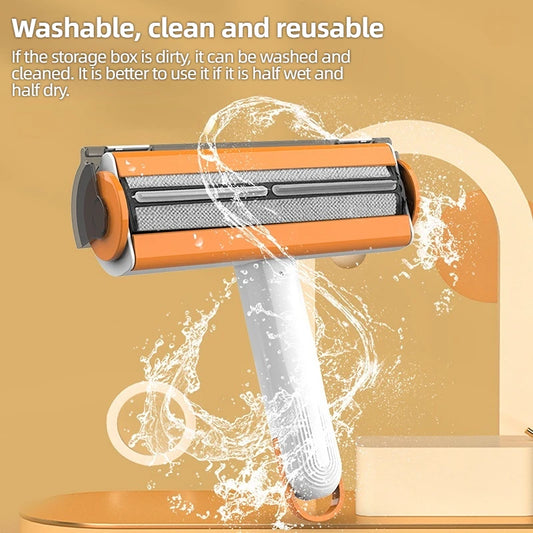 Hair remover roller emptying collected pet hair