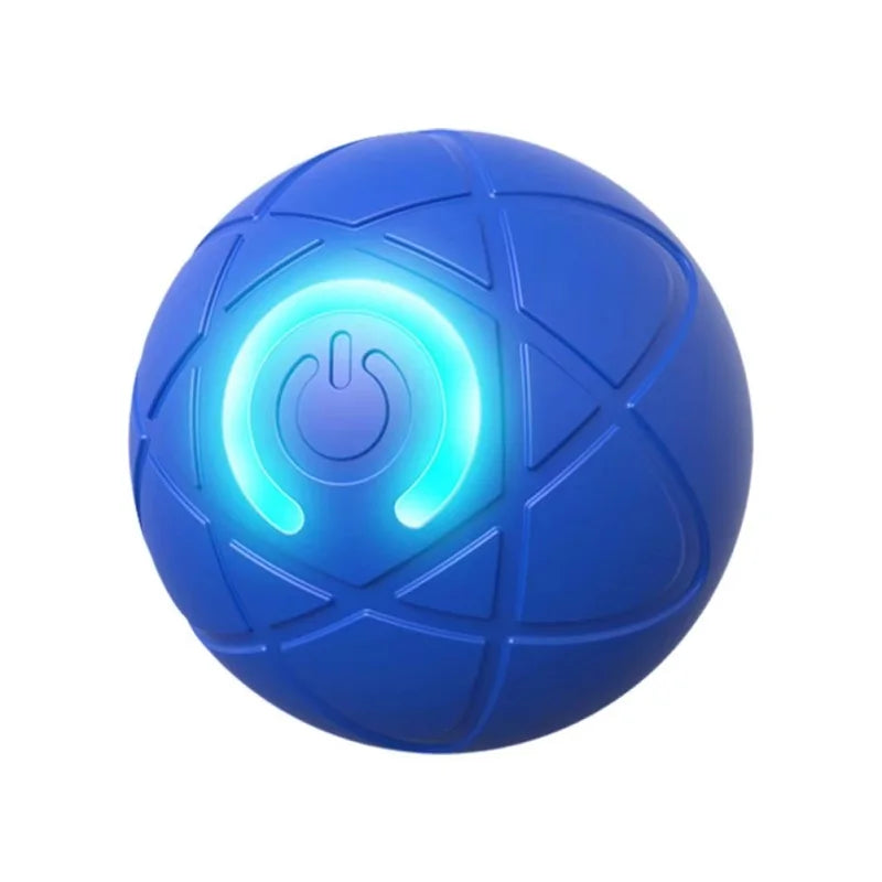 Self-rolling pet ball shown from multiple angles