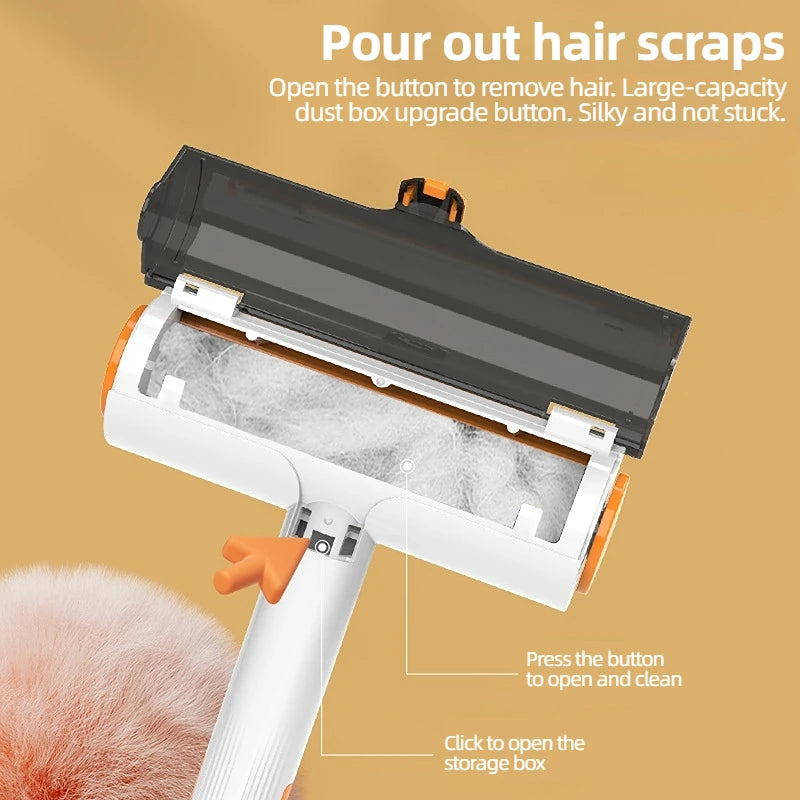 Hair remover roller lifting fur from a sofa