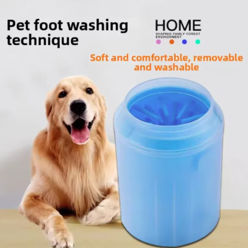 Paw cleaning cup soft silicone bristle interior