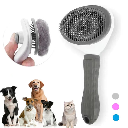 Self-cleaning grooming brush for dogs and cats by Fenwick & Fur