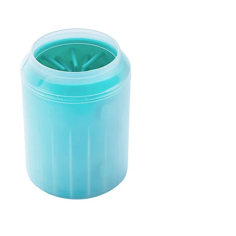 Paw cleaning cup used after a muddy walk