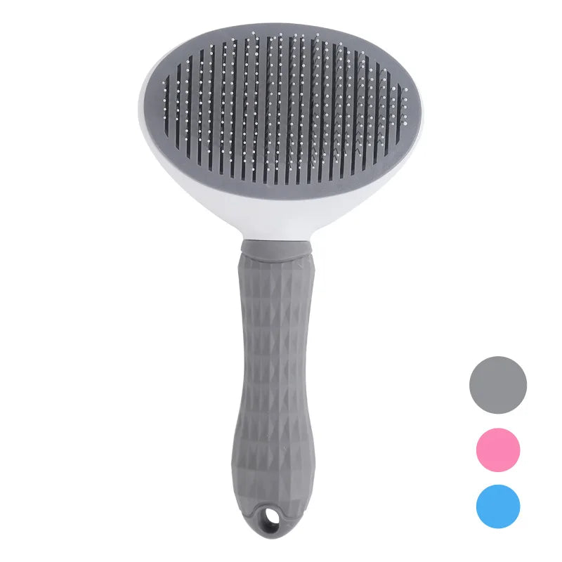 Collected pet fur ejected from self-cleaning brush